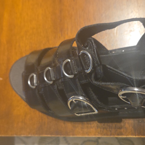 Dr. Martens Black Leather Buckle Sandals - Picture 4 of 6